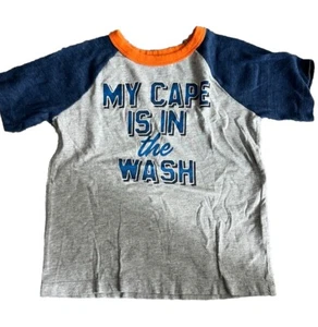OshKosh  T Shirt Boys 5 Short Sleeve My Cape Is In The Wash Color Gray - Picture 1 of 4