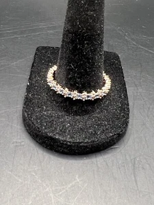 Anillo Bomba Fiesta Chapado en Oro Rosa Topacio Azul Sintético Talla 11 - Imagen 1 de 8