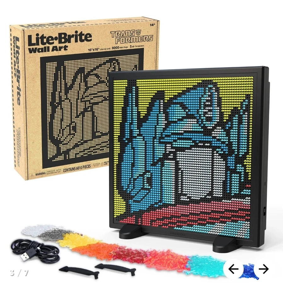 HASBRO 2022 TRANSFORMERS LITE BRITE ARTE DE PARED SELLADO CAJA DE ENVÍO ORIGINAL Foto 1 de 4