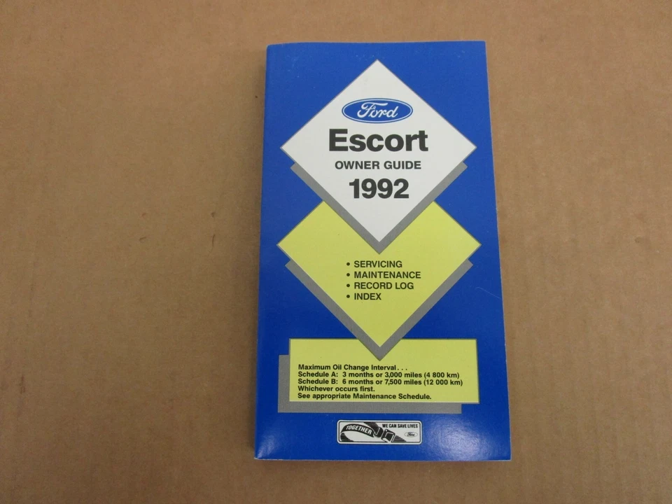 Ford Escort 1992 manual del propietario guía de literatura original Foto 1 de 1