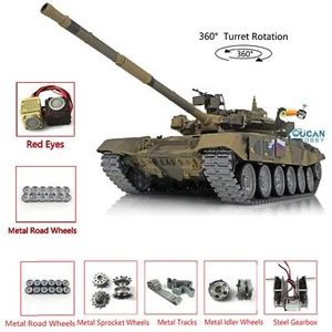 Henglong 1/16 7.0 BB IR RTR RC Tank 3938 Russian T90 360° Metal Wheels Red Eye - Picture 1 of 12