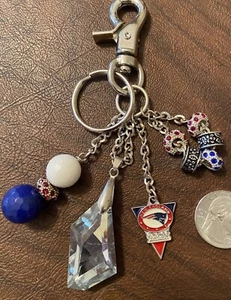 New England Patriots Purse Charm Key Ring Chain - Picture 1 of 4