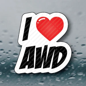 I LOVE HEART AWD Laptop Tablet Notebook Becher Wasserflasche Aufkleber - Bild 1 von 1