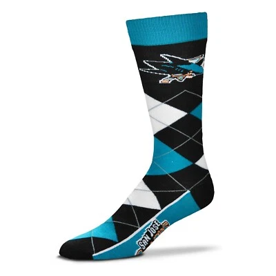 FOR BARE FEET NHL San Jose Sharks Strümpfe Socken Graphic Argyle Lineup Socks 884837932198