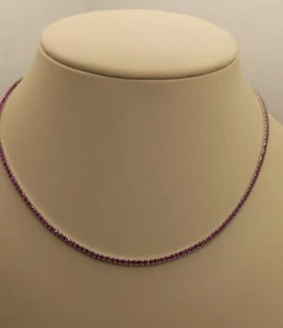 COLLANA TENNIS ARGENTO RODIATO DONNA MM 2 ZIRCONI ROSSO CM 40-45 EXPLOIT - Foto 1 di 4