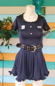 girls COP CUTIE HALLOWEEN COSTUME dark blue DRESS size s/m  - Picture 1 of 11