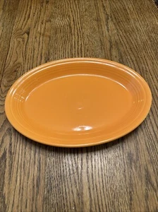 Homer Laughlin Fiesta Ware Tangerine Orange 13.5"×9.5" Oval Serving Platter USA - Picture 1 of 3