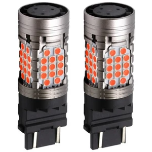 SYNETICUSA 3157 Red LED CANBUS Error Free Light Brake Tail Parking Stop Bulbs - Foto 1 di 10