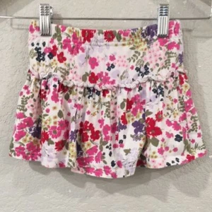 Crazy 8 Girl Sz XS 4 Skort Multicored Floral Ruffle 100% Cotton Boho Cottagecore - Picture 1 of 6