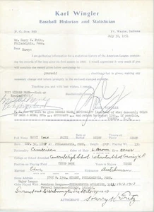 HARRY FRITZ, 1913-15 ATHLETICS,WHALES, "DEAD BALL ERA, QUESTIONAIRE, PSA/DNA 8.5 - Picture 1 of 2