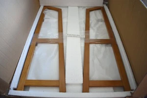 Folding 3 Tier Book Stand Shelf Display Unit Wooden Brown with White Shelves new - Picture 1 of 9