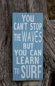Surf Beach Quotes Ocean 100% cotton Canvas Quality print wall art Home Decore - Foto 1 di 1