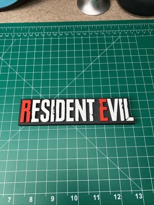 Impreso en 3D Resident Evil Logo Letrero Exhibición Fan Art Videojuego Foto 1 de 3
