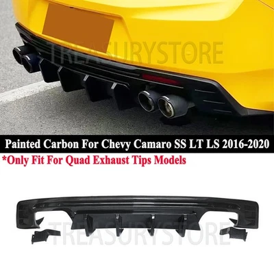 Kit difusor de labios parachoques trasero de carbono pintado para Chevy Camaro SS LT LS 2016-2020 Foto 1 de 4