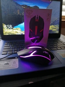 GAMING MOUSE wired "Divipard Op20" Black/ Color changing Optical Back Lites - Picture 1 of 10