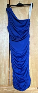 AX Paris Stunning Royal Blue One Shoulder Long Bodycon Dress Lined Size 12 - Picture 1 of 4