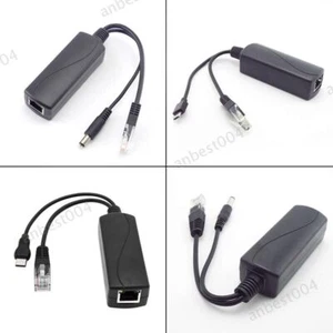 POE Splitter Cable 48V to 12V 5V mirco usb c Power Over Ethernet adapter - Picture 1 of 10