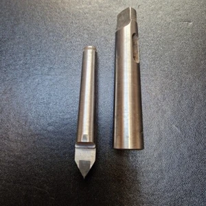 Hartmetall Zentierspitze nach DIN 806 abgeflacht mit Hülse MK 2 für Drehbank - Bild 1 von 1