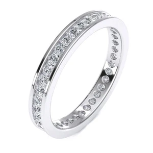 0.75ct Lab-Created Diamond Classic Channel Set Eternity Band Ring 14k Gold - Picture 1 of 5