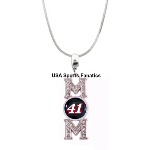 #41 Kurt Busch  MOM Necklace With Rhinestones On A .925 Snake Chain Cover