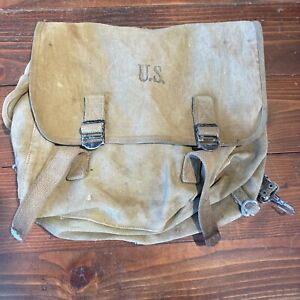 WW2 US Army Military M1936 Musette Shoulder Bag  1942 Dated