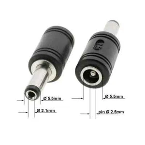 DC Steckverbinder Hohlbuchse Kupplung,Typ Buchse 5,5x2,5mm auf Stecker 5,5x2,1mm - Bild 1 von 1