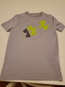 Under Armour Boys Medium Heat Gear Loose Fit Shirt Sleeve Shirt Grey - Picture 1 of 4