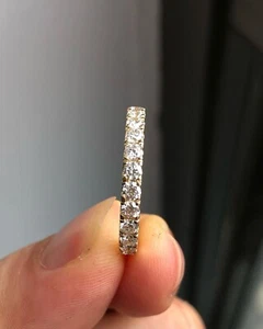 Diamond Wedding Band, Round Lab Created Eternity Wedding Band, Bridal Set Band - Picture 1 of 6