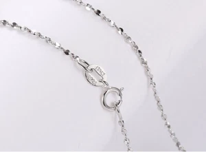 Real 925 Sterling Silver Necklace 1.1mm Starry Chain Thin 18" Stamped Italy - Picture 1 of 4