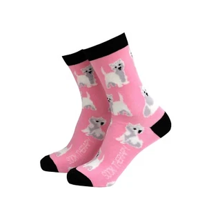 Womens Westie Dog Cute Novelty BAMBOO Gift Socks | Sock Therapy - Picture 1 of 1