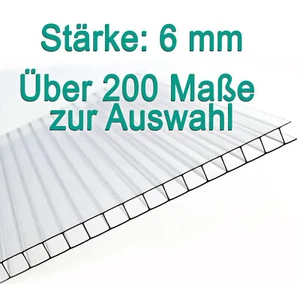 Polycarbonat Hohlkammerstegplatten 6mm Stärke Doppelstegplatte Gewächshausplatte - Bild 1 von 9