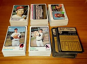 Lot of 293 DIFFERENT 1973 Topps Cards Starter Set w 73 Semi High #'s Grade Ex-NM