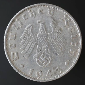 50 Reichspfennig 1943 B - Germany Third Reich KM# 96 coin with swastika - #R907 - Picture 1 of 3