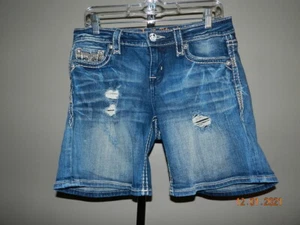 Rock Revival "Ysabelle" Denim EASY Shorts Thick stitched Size 27 - Picture 1 of 5