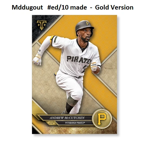 Andrew Mccutchen #37 pirates #ed/10 made Gold 5X7 - 2017 TOPPS TRIPLE THREADS - Image 1 of 1