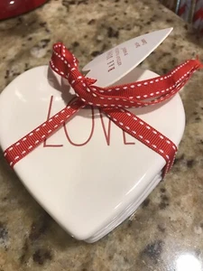 Magenta Rae Dunn Valentine's Day White with Red LL LOVE Coasters Set of 4 New! - Foto 1 di 2