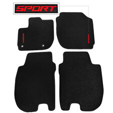 For 15-20 Honda Fit Floor Mats Carpet Front & Rear Nylon Black w/ Red Sport