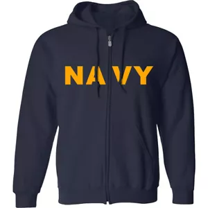 Sudadera con capucha con cremallera completa azul marino azul marino adulto pequeña a 3X - Imagen 1 de 1