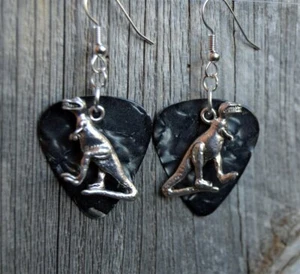 Tyrannosaurus Rex Charm Guitar Pick Earrings - Pick Your Color - Picture 1 of 22