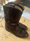 Justin Women's Leather Burgundy Cowboy Boot Size 8 #l3718