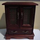 Vintage Armoire Style Wood Jewelry Box Music Box Theme from Romeo & Juliet 1968