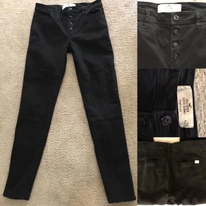 JEANS HOLLISTER California SUPER SKINNY tiro alto negros talla 29 - Imagen 1 de 5