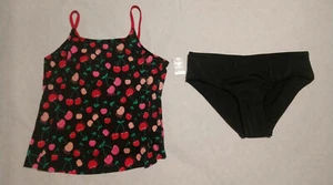 NWT Justice Girls Cherry Print Tankini Two Piece Swimsuit - Picture 1 of 1