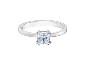 Swarovski 5515728 Anello Attract taglio Quadrato Bianco Placcato Rodio Taglia 60 - Foto 1 di 1
