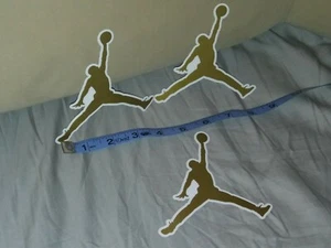 Nike (3) Air Jordan Jumpman Gold Logo Aufkleber Set * BRANDNEU* GOLD AUFKLEBER* - Bild 1 von 3