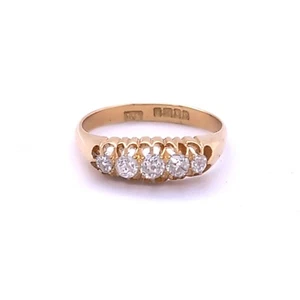 Victorian 1869 18ct gold 5 stone diamond ring - Picture 1 of 5