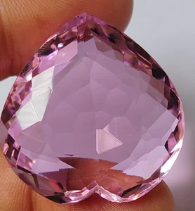 AAA+ 116.70 Ct. Large Pink Kunzite Heart Shape Loose Gemstone @Birthday Women - Picture 1 of 7