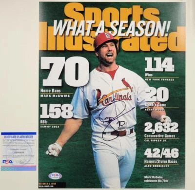 Mark McGwire signed "70" HR  St. Louis Cardinals 11x14 photo autograph PSA - Image 1 of 3