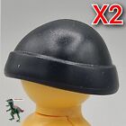 X2 Playmobil black thief hat - bandit-prisoner-commissar hat - criminal