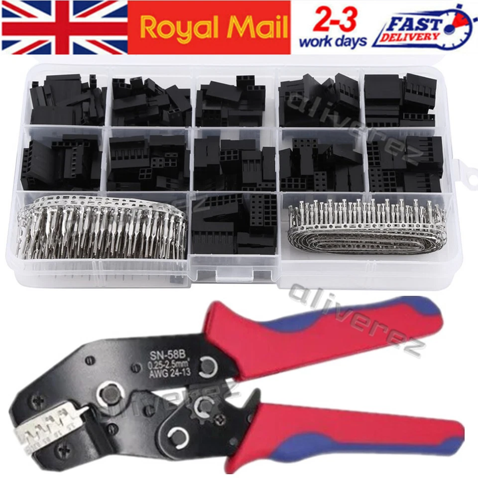 620PCS Assorted 2.54mm Dupont Wire Cable Jumper Header Connector Kit & M/F Crimp
